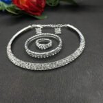 Stunning Diamond Stone Necklace + Earrings + Ring +Bracelet-1